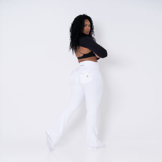 Curve Cargo Flare Leggings - White