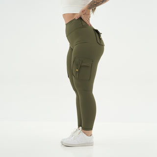 Curve Cargo Leggings - Army Green