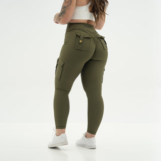 Curve Cargo Leggings - Army Green