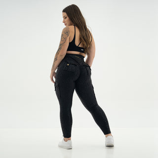 Curve Cargo Leggings Pattern - Black Cheetah