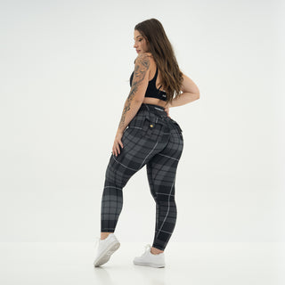 Curve Cargo Leggings Pattern - Charcoal Gingham