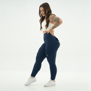 Curve Cargo Leggings - Navy