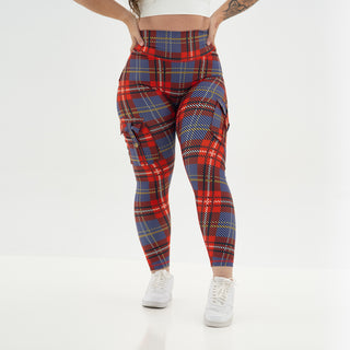 Curve Cargo Leggings Pattern - Red Gingham