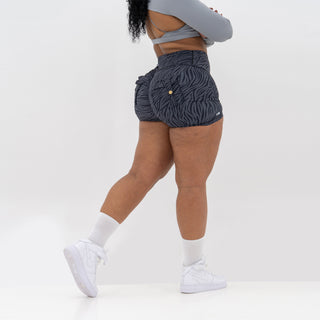 Curve Cargo Shorts Pattern - Charcoal Zebra