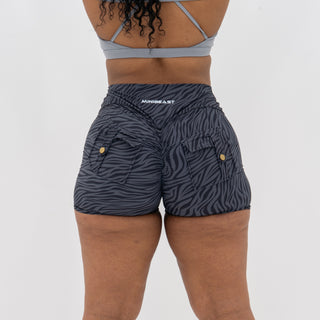 Curve Cargo Shorts Pattern - Charcoal Zebra