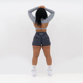 Curve Cargo Shorts Pattern - Charcoal Zebra