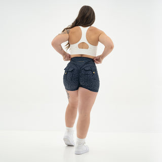 Curve Cargo Shorts Pattern - Navy Cheetah