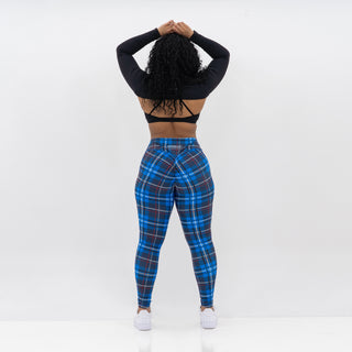 Curve Classic Leggings Pattern - Blue Gingham
