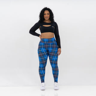 Curve Classic Leggings Pattern - Blue Gingham