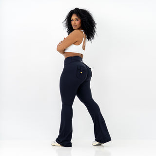 Curve-V Cargo Flare Leggings - Black