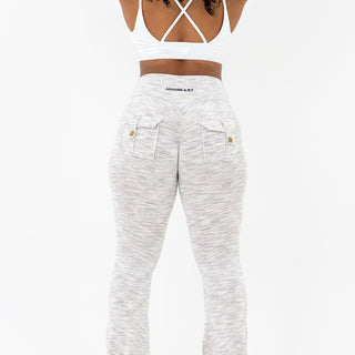 Curve-V Cargo Flare Leggings - Frost