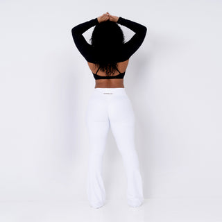 Curve-V Classic Flare Leggings - White