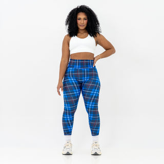 Curve X Leggings Pattern - Blue Gingham