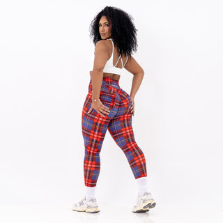 Curve X Leggings Pattern - Red Gingham
