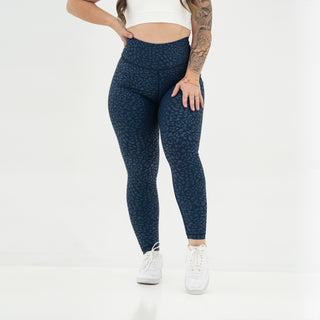 Curve X Leggings Pattern - Navy Cheetah