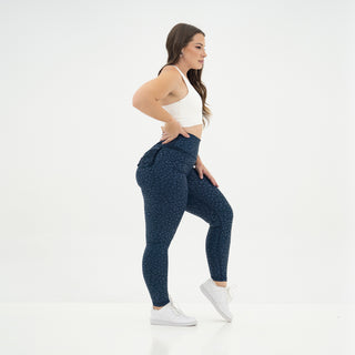Curve X Leggings Pattern - Navy Cheetah