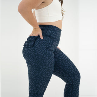 Curve X Leggings Pattern - Navy Cheetah