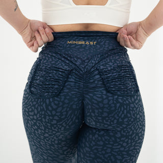 Curve X Leggings Pattern - Navy Cheetah