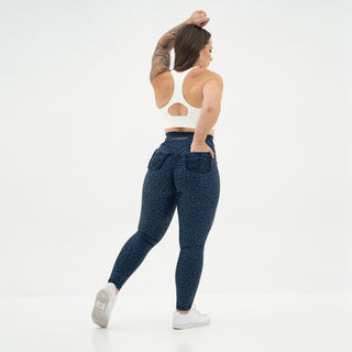 Curve X Leggings Pattern - Navy Cheetah