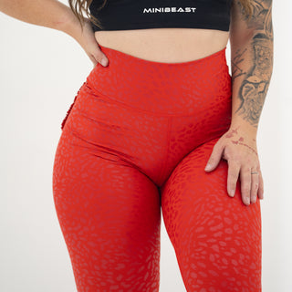 Curve X Leggings Pattern - Red Cheetah