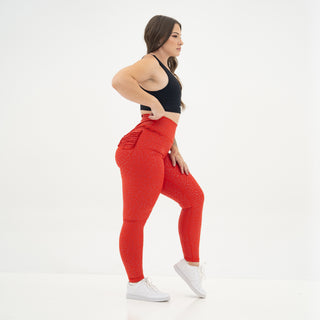Curve X Leggings Pattern - Red Cheetah