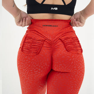 Curve X Leggings Pattern - Red Cheetah