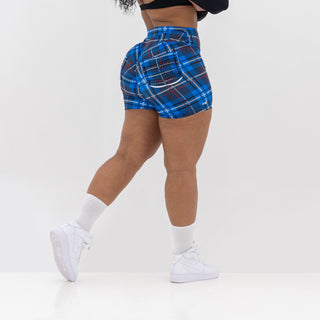 Curve X Shorts Pattern - Blue Gingham