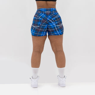 Curve X Shorts Pattern - Blue Gingham