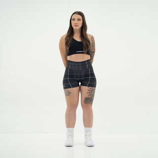 Curve X Shorts Pattern - Charcoal Gingham