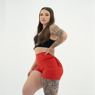 Curve X Shorts Pattern - Red Cheetah