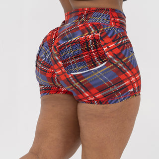 Curve X Shorts Pattern - Red Gingham