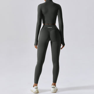 Defy Long Sleeve Zip - Charcoal