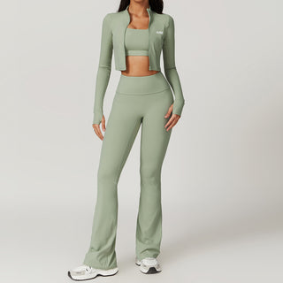 Defy Long Sleeve Zip - Fern