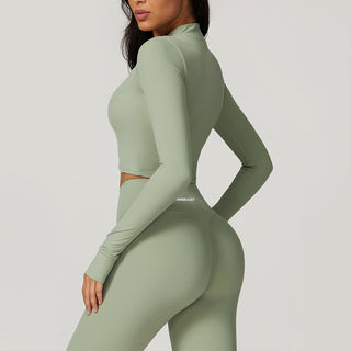 Defy Long Sleeve Zip - Fern