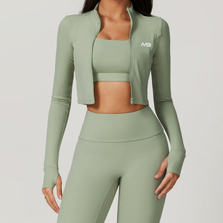 Defy Long Sleeve Zip - Fern
