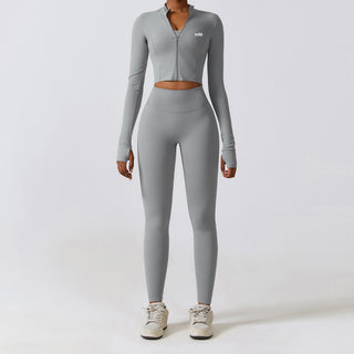 Defy Long Sleeve Zip - Grey