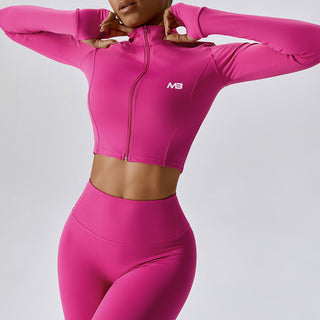 Defy Long Sleeve Zip - Fuchsia