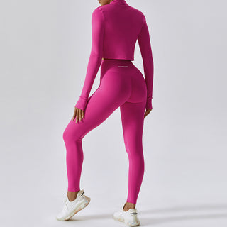 Defy Long Sleeve Zip - Fuchsia