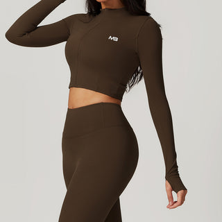 Defy Long Sleeve Zip - Espresso