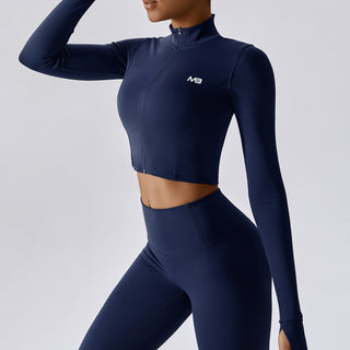 Defy Long Sleeve Zip - Navy