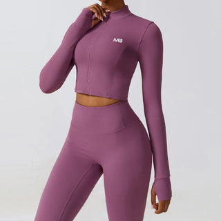 Defy Long Sleeve Zip - Plum