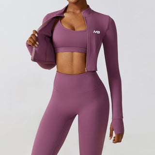 Defy Long Sleeve Zip - Plum