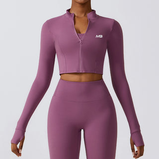 Defy Long Sleeve Zip - Plum