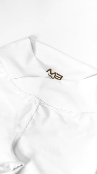 Curve-V Cargo Flare Leggings - White