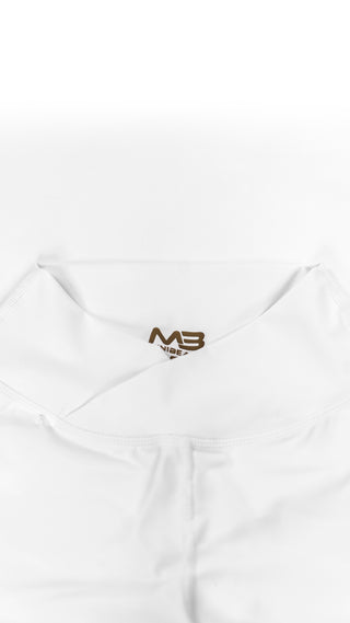 Curve-V Cargo Flare Leggings - White