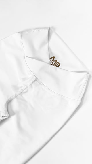 Curve-V Cargo Flare Leggings - White