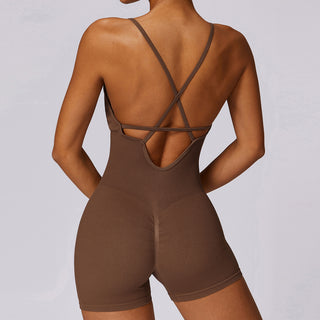 Flex Bodysuit Short - Coffee