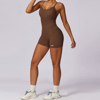 Flex Bodysuit Short - Coffee