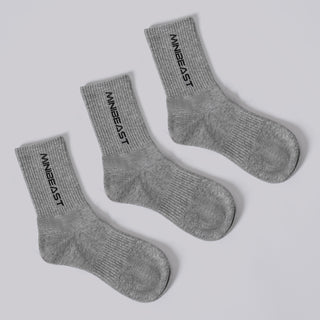 Minibeast Crew Socks (3 Pack) - Grey