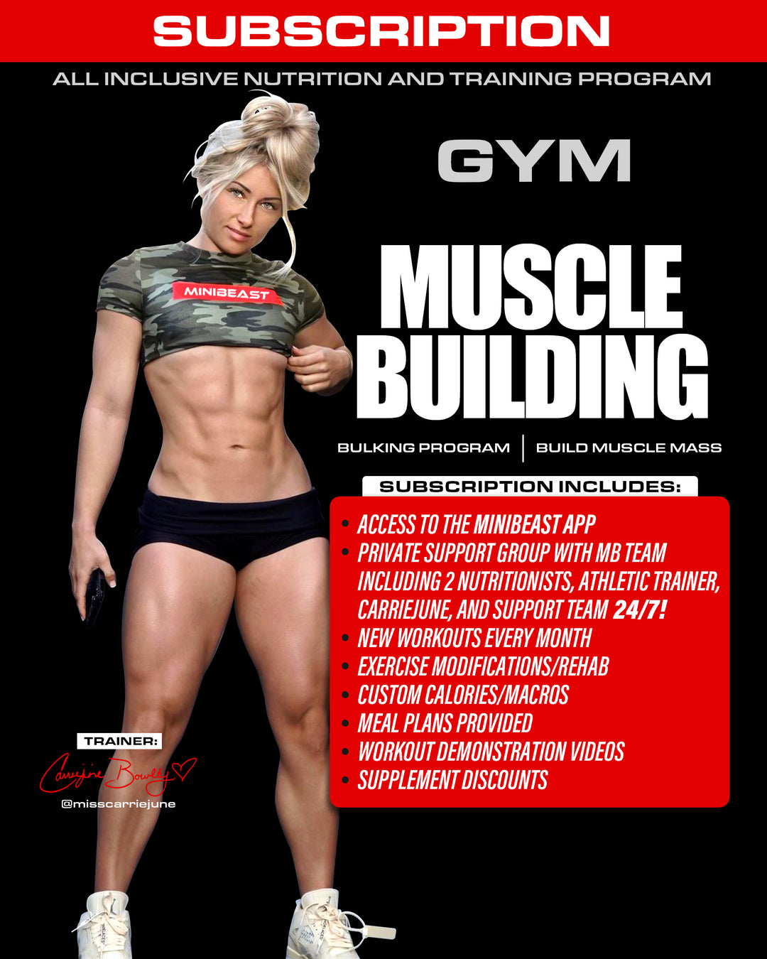 All Inclusive Muscle Building Program Gym – MiniBeast